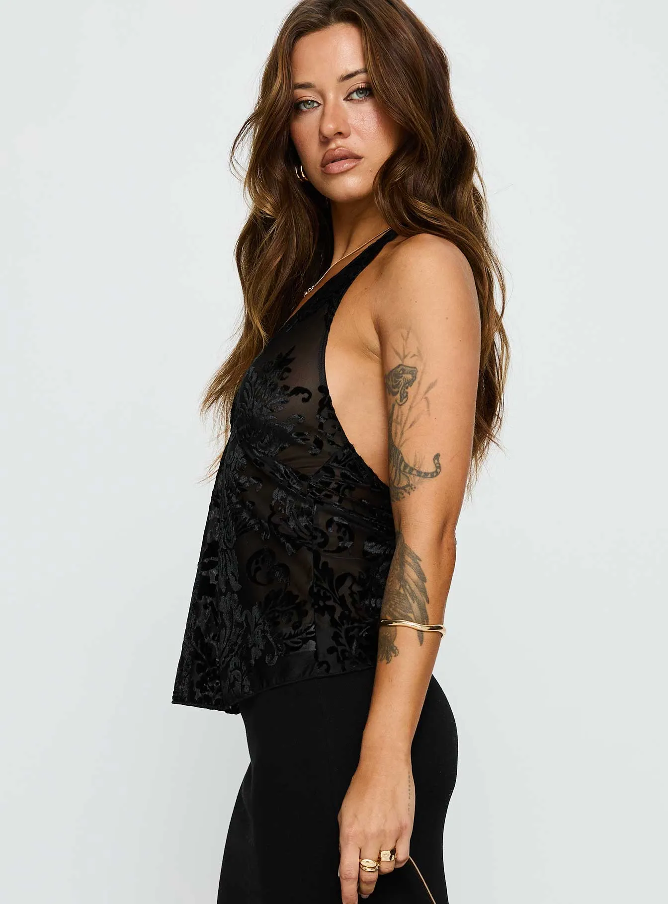 Eccentric Halter Top Black sold by Princess Polly product image thumbnail 4