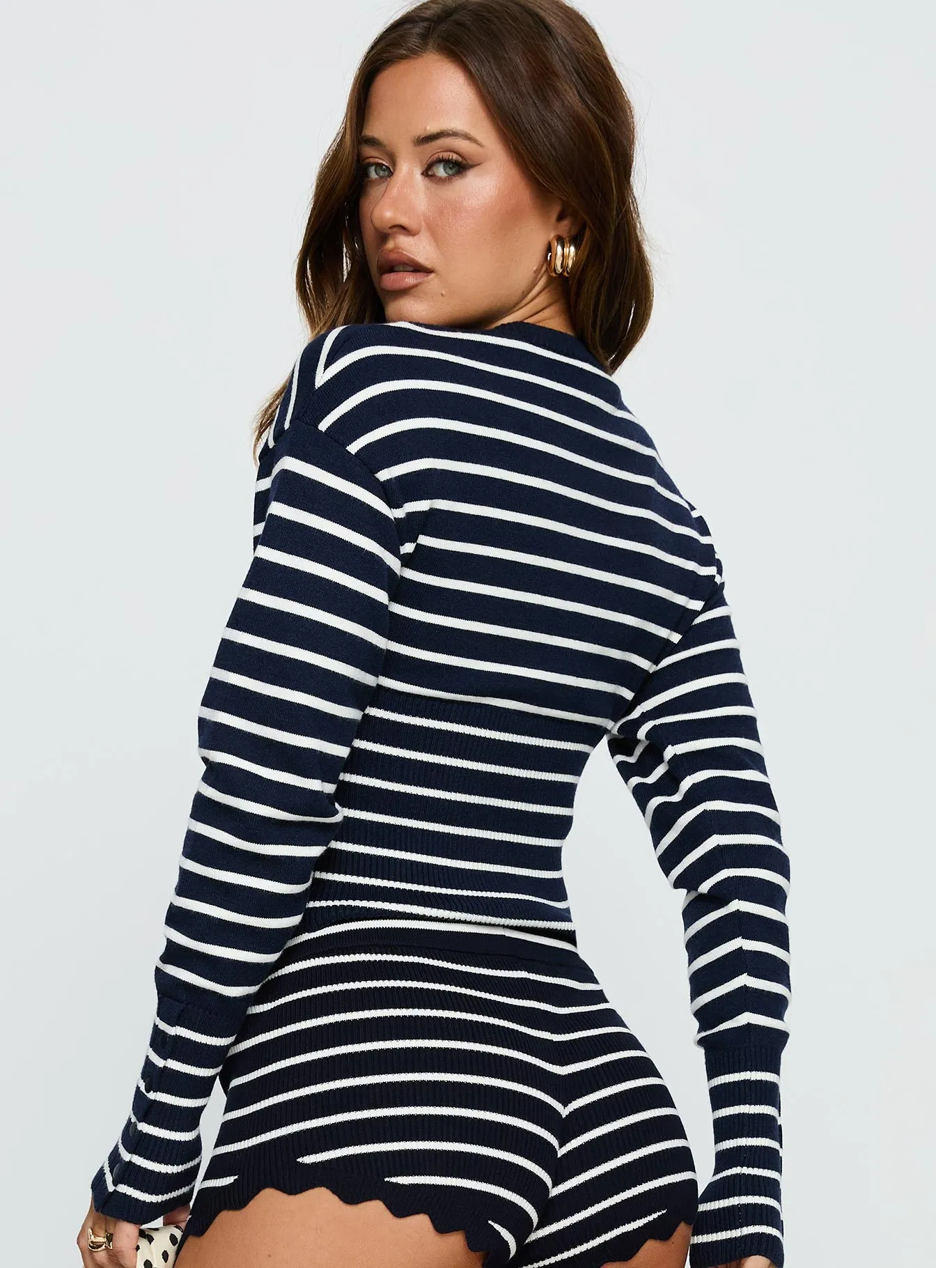 Head In The Clouds Cardigan Navy Stripe sold by Princess Polly product image thumbnail 5