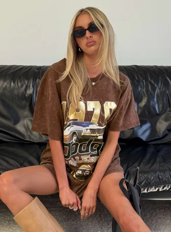 1970 Dodge Charger Oversied Graphic Top Brown sold by Princess Polly