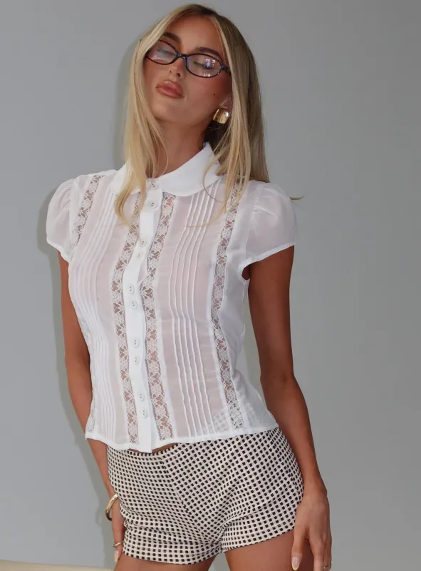 Loisee Blouse Top Cream sold by Princess Polly