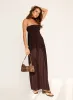 Odela Strapless Drop Waist Maxi Dress Chocolate sold by Princess Polly