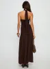 Odela Strapless Drop Waist Maxi Dress Chocolate sold by Princess Polly