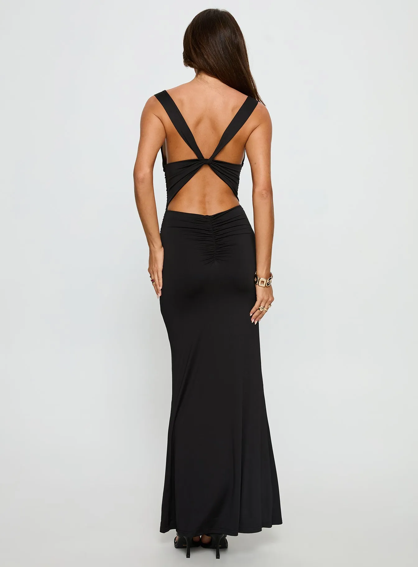 Yakira Halter Cut Out Maxi Dress Black sold by Princess Polly product image thumbnail 5