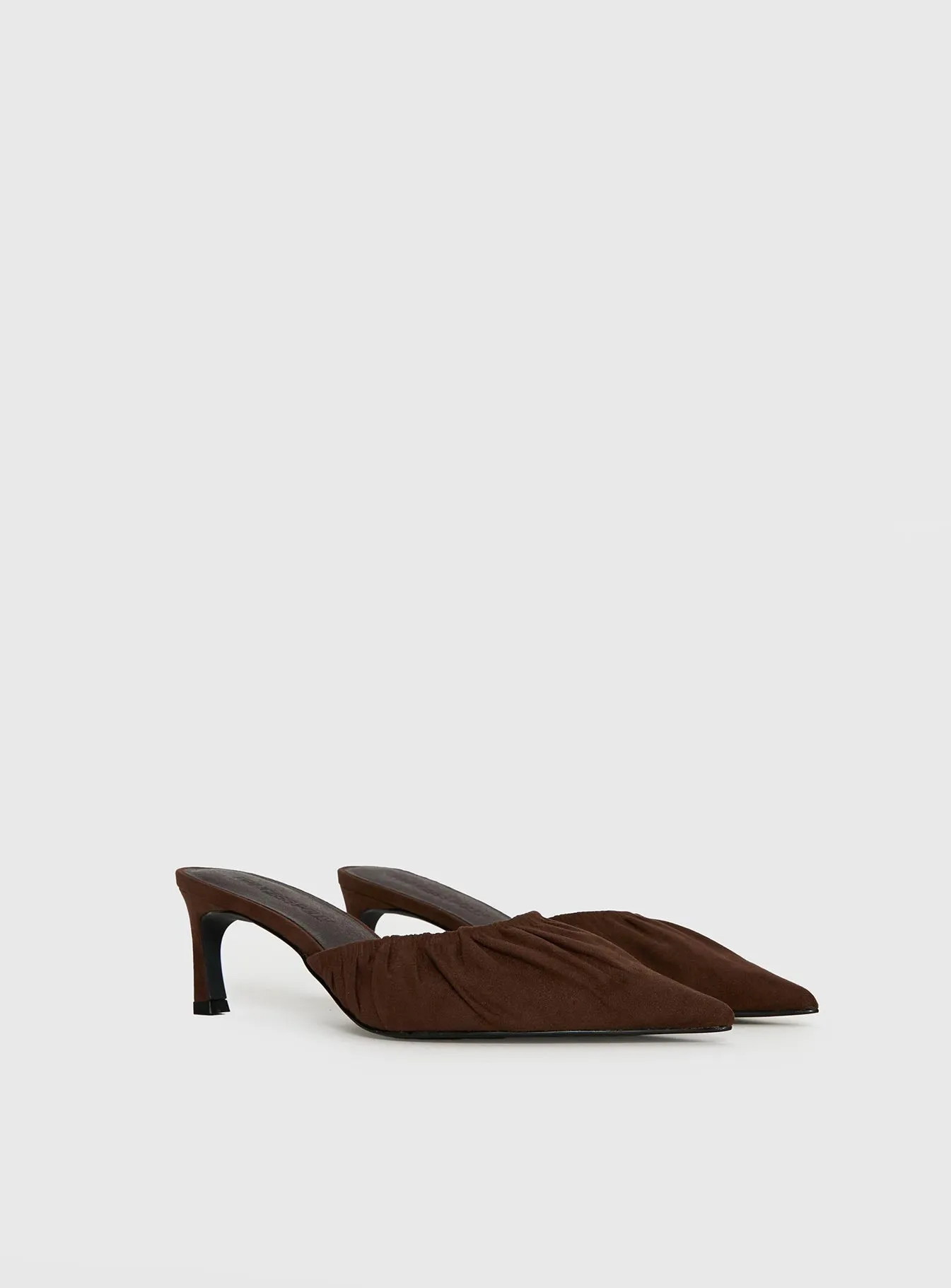 Admiration Pointed Toe Faux Suede Heels Brown sold by Princess Polly product image thumbnail 3