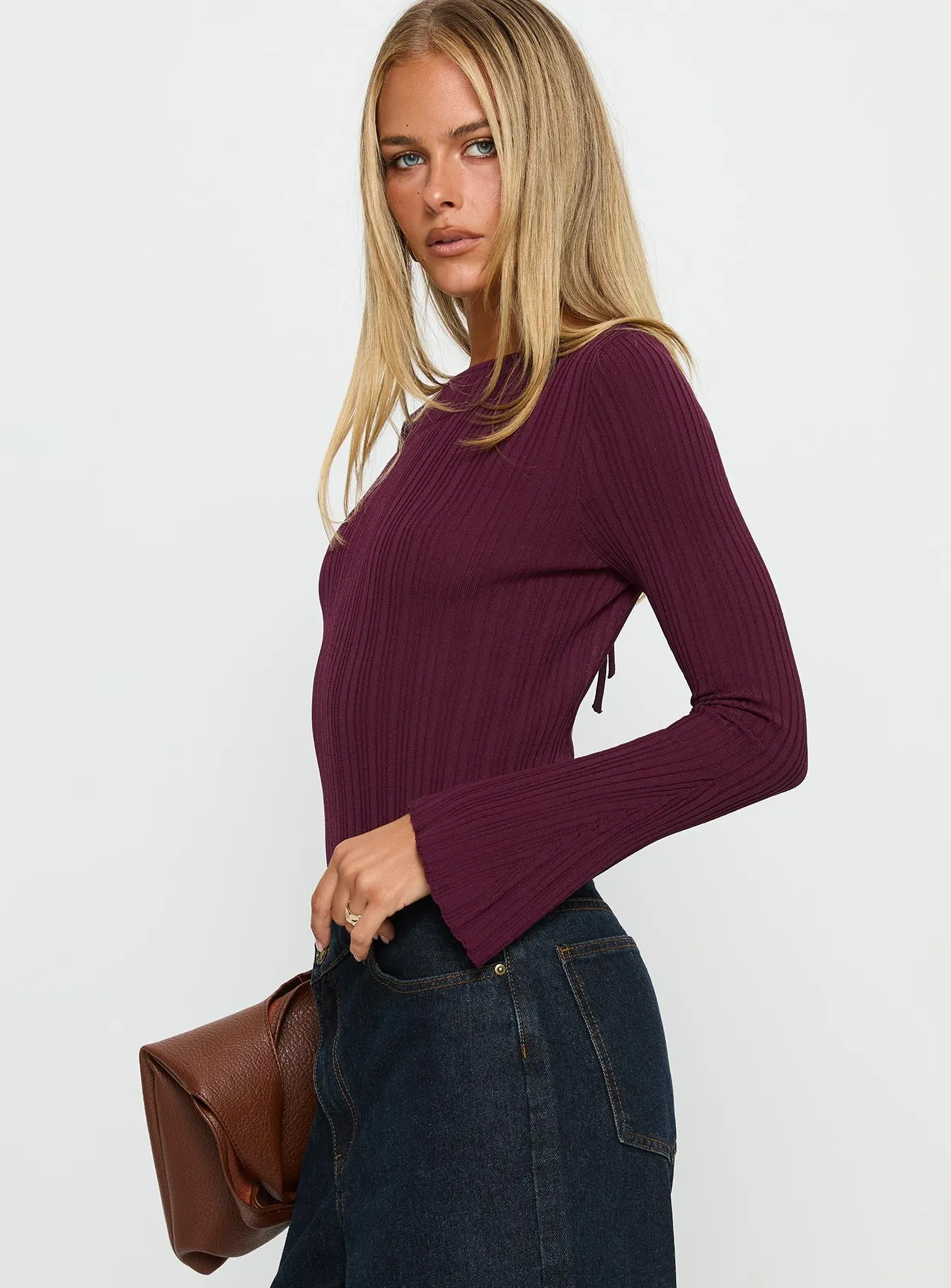 Mayok Long Sleeve Bodysuit Plum sold by Princess Polly product image thumbnail 4