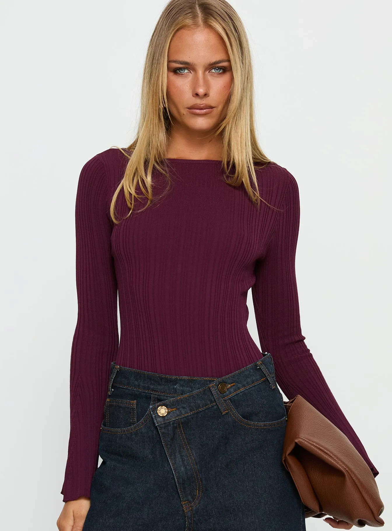 Mayok Long Sleeve Bodysuit Plum sold by Princess Polly product image thumbnail 2
