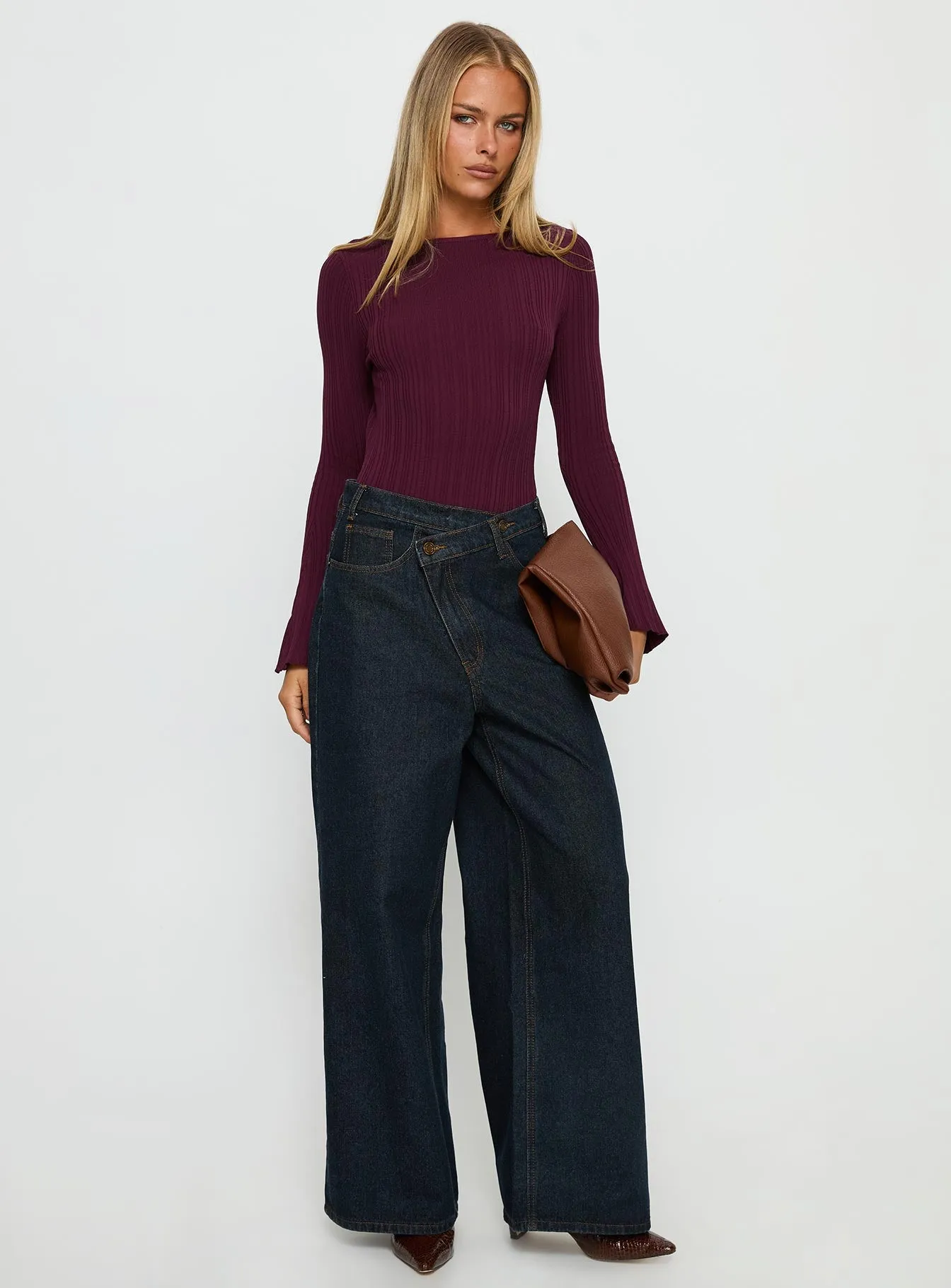 Mayok Long Sleeve Bodysuit Plum sold by Princess Polly product image thumbnail 3