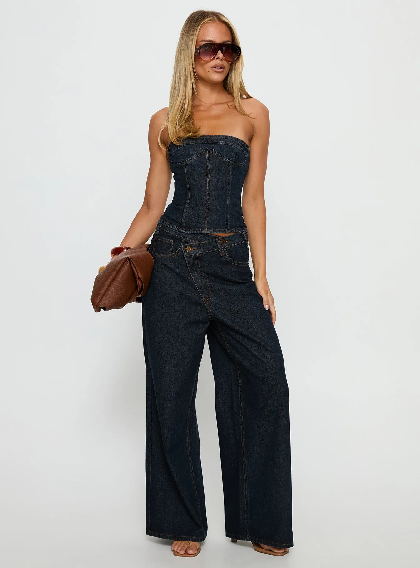Blue Crush Low Rise Wide Leg Jeans Indigo sold by Princess Polly product image thumbnail 4