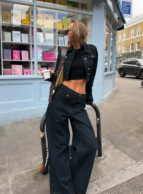 Blue Crush Low Rise Wide Leg Jeans Indigo sold by Princess Polly