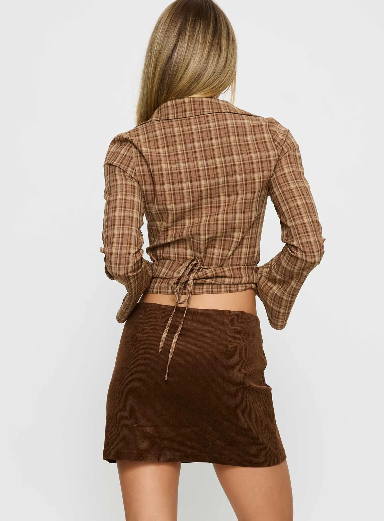 Araceli Corduroy Mini Skirt Brown sold by Princess Polly product image thumbnail 5