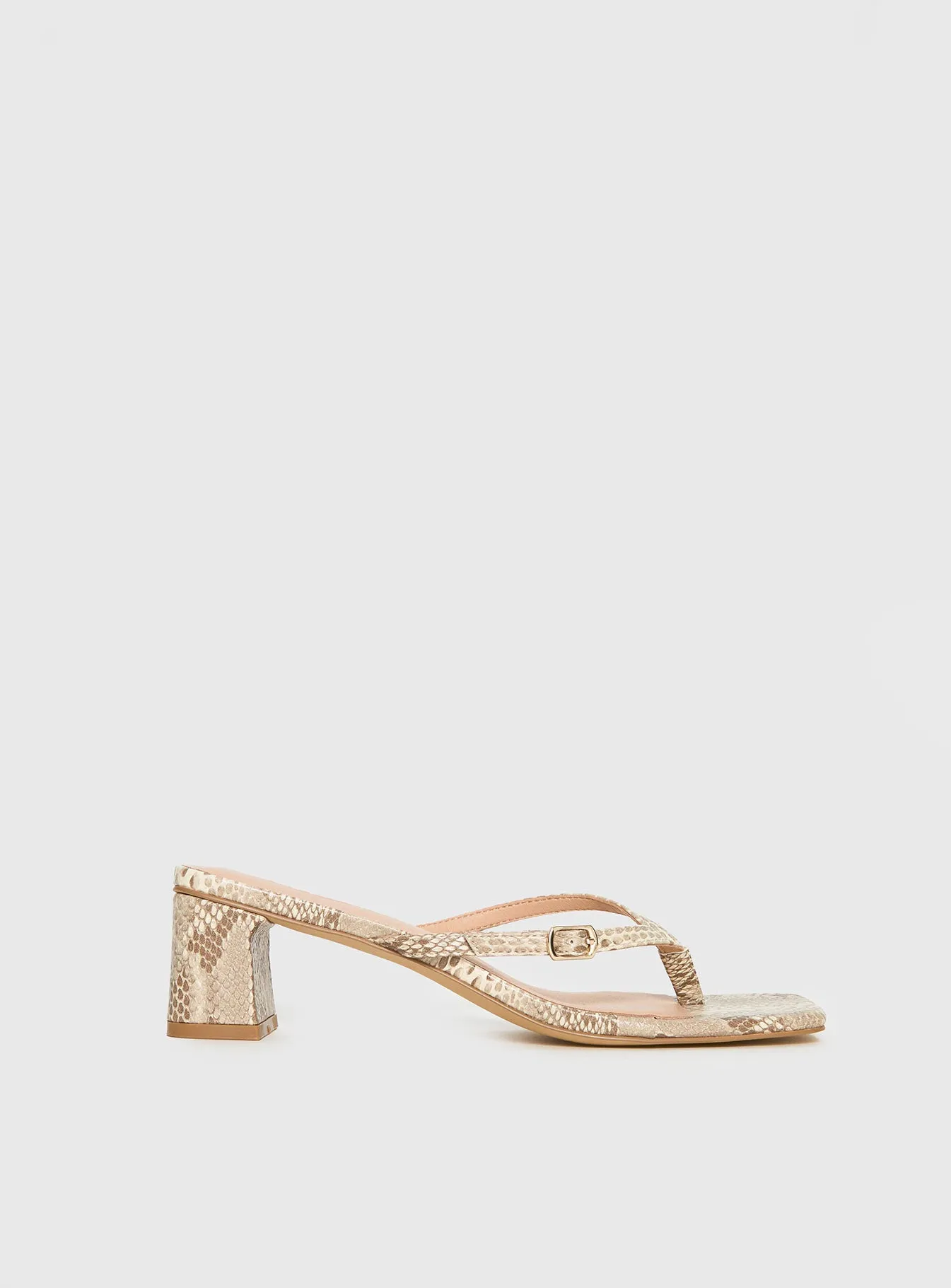 Veyla Square Toe Thong Heels Snake sold by Princess Polly product image thumbnail 2