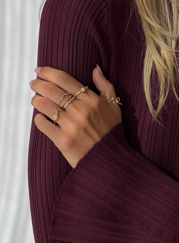 Symmetry Ring Pack Gold sold by Princess Polly
