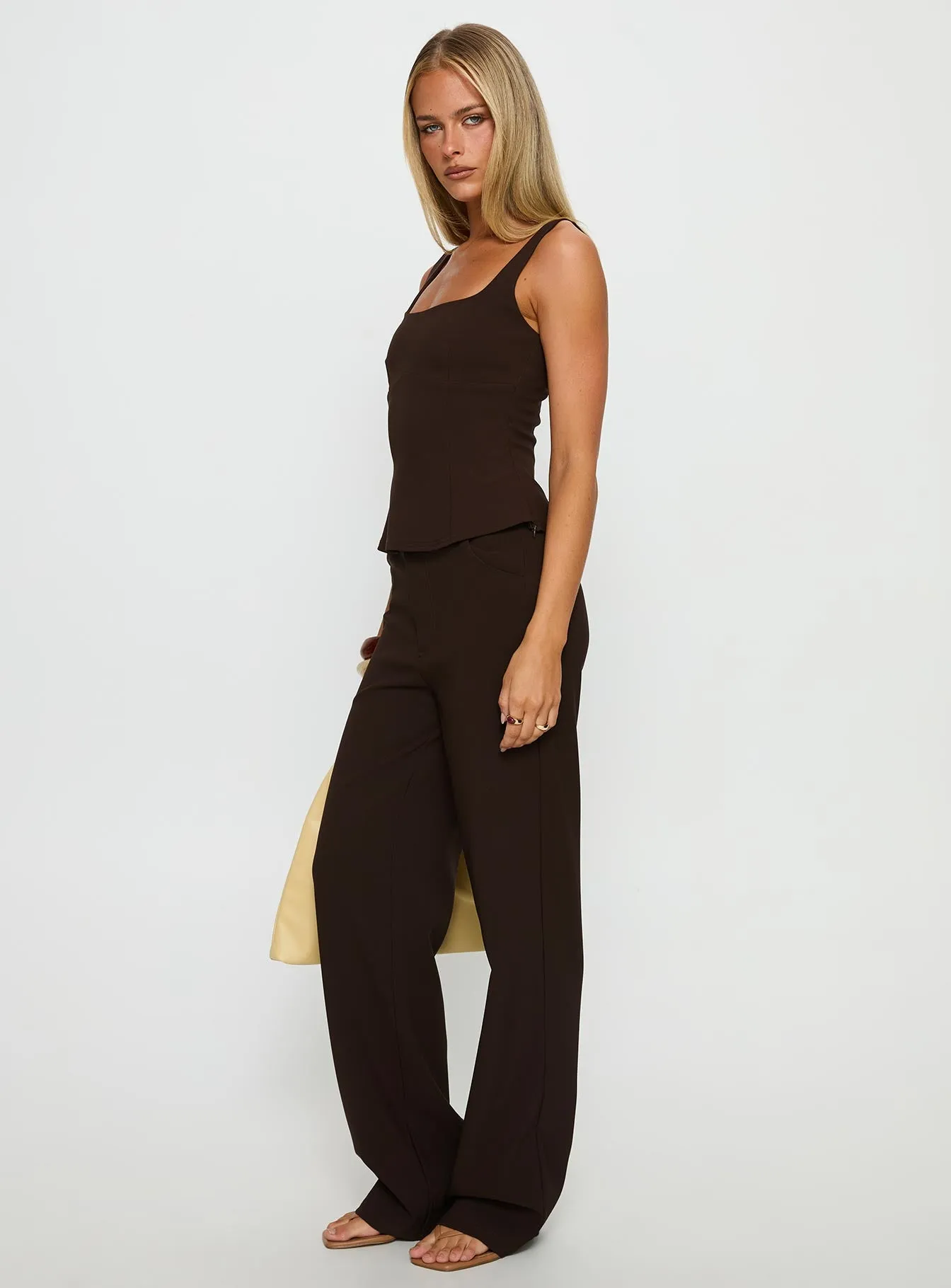 Kinsie Tailored Pants Brown sold by Princess Polly product image thumbnail 4