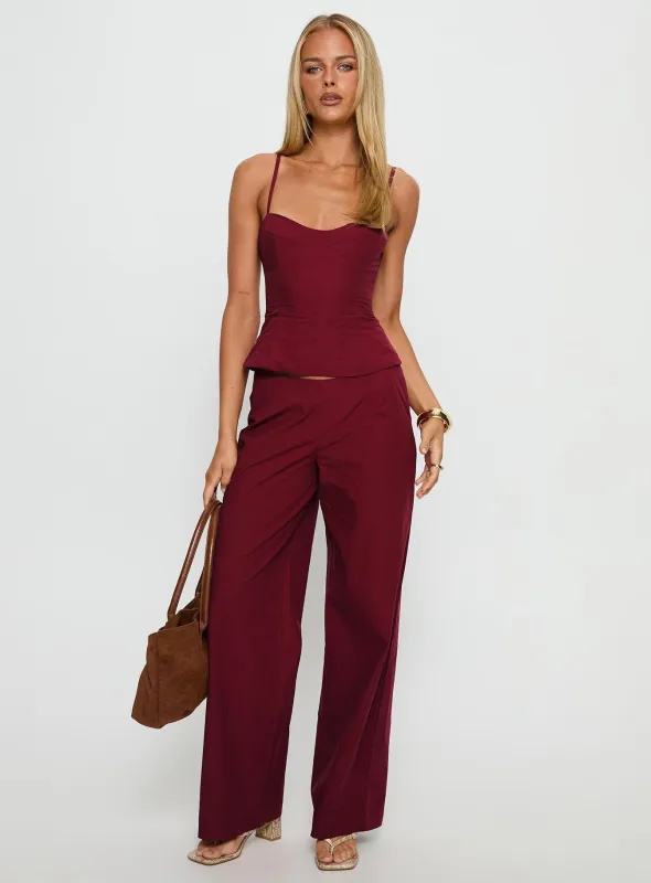 Kierstyn Corset Set Currant sold by Princess Polly