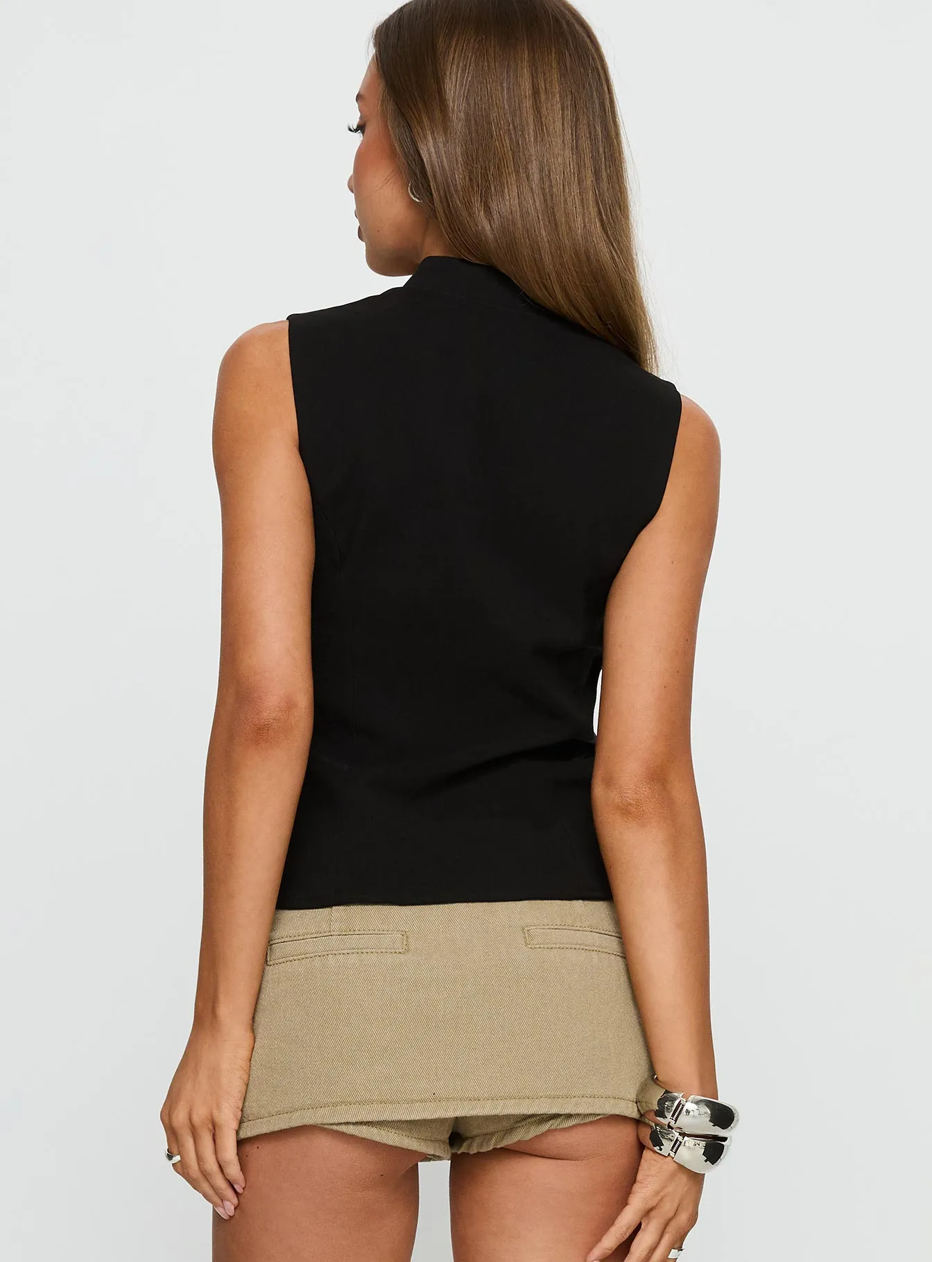 Amry Lace Up Sleeveless Top Black sold by Princess Polly product image thumbnail 5