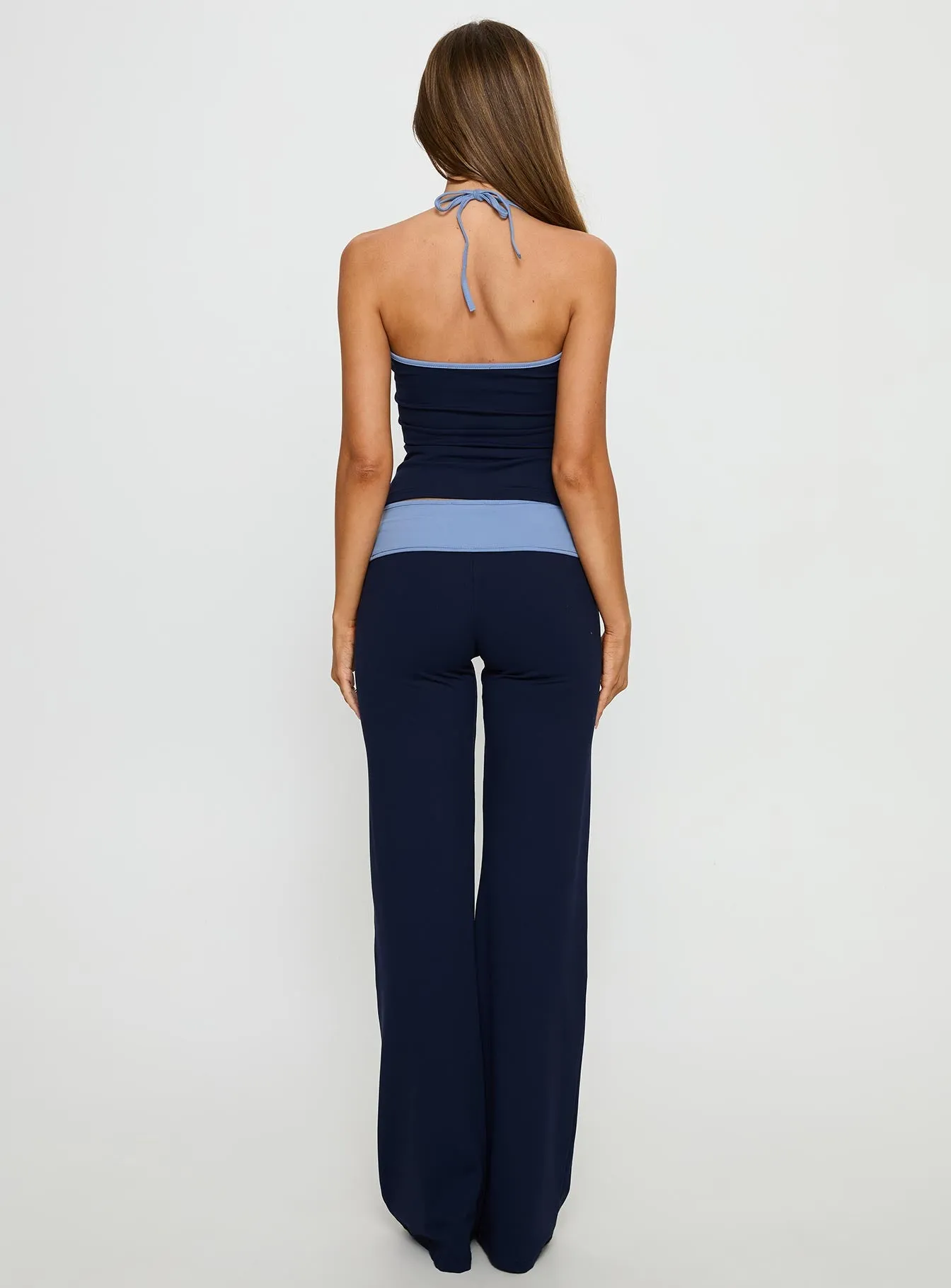 Kobee Jersey Flare Pants Navy / Light Blue sold by Princess Polly product image thumbnail 5
