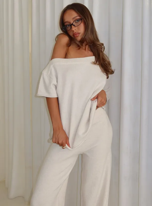 Kourta Off Shoulder Oversized Top Oat sold by Princess Polly