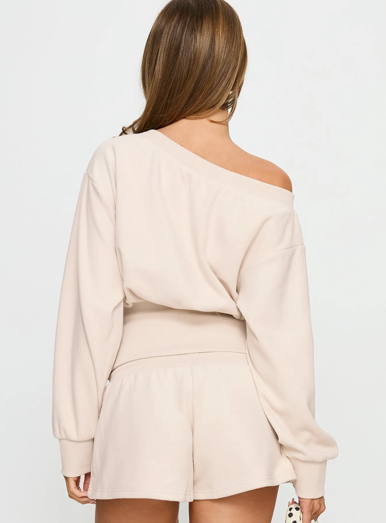 Cassey Off Shoulder Slouchy Jumper Cream sold by Princess Polly product image thumbnail 5