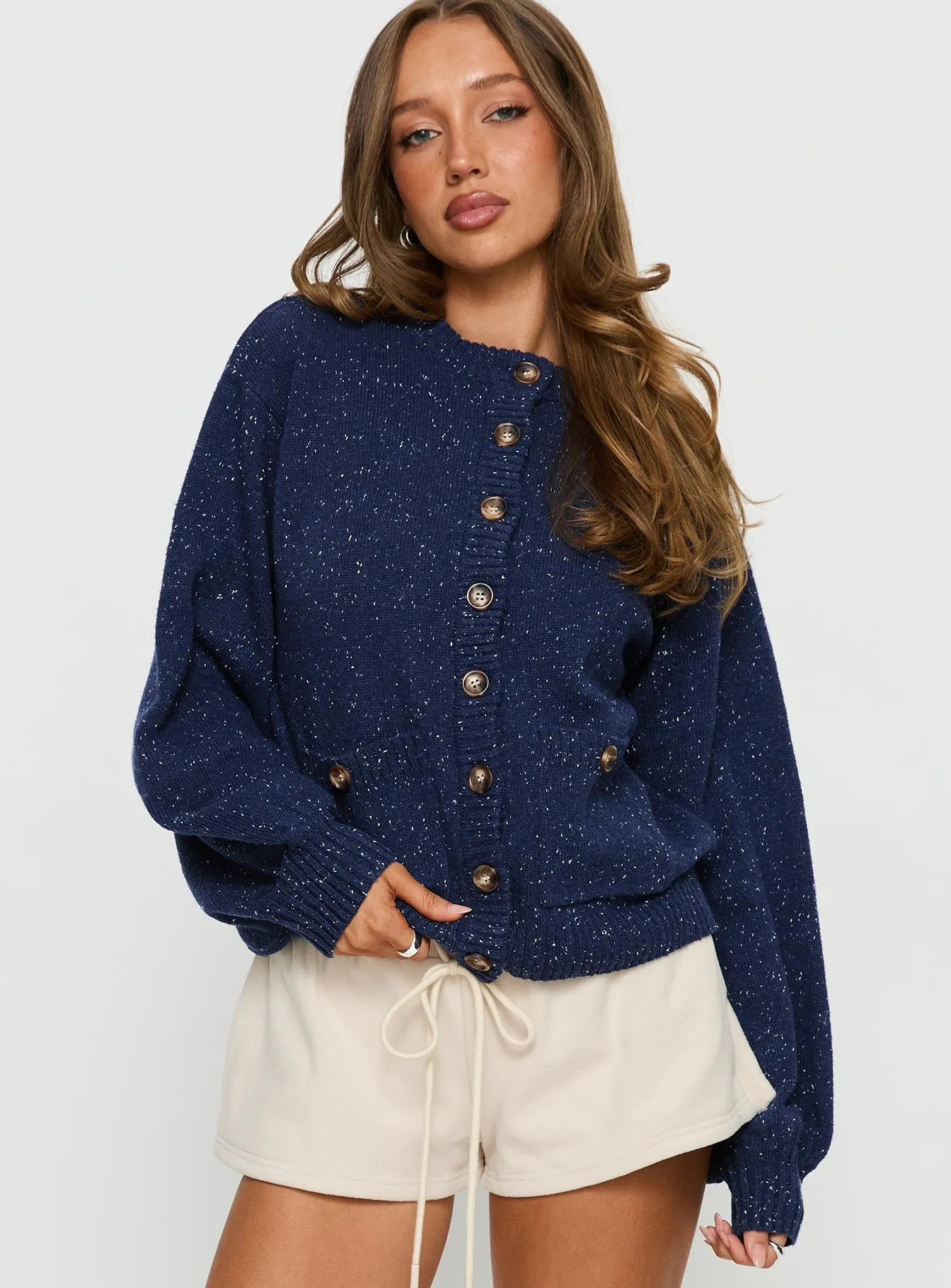 Dorah Boxy Cardigan Navy Blue sold by Princess Polly product image thumbnail 2