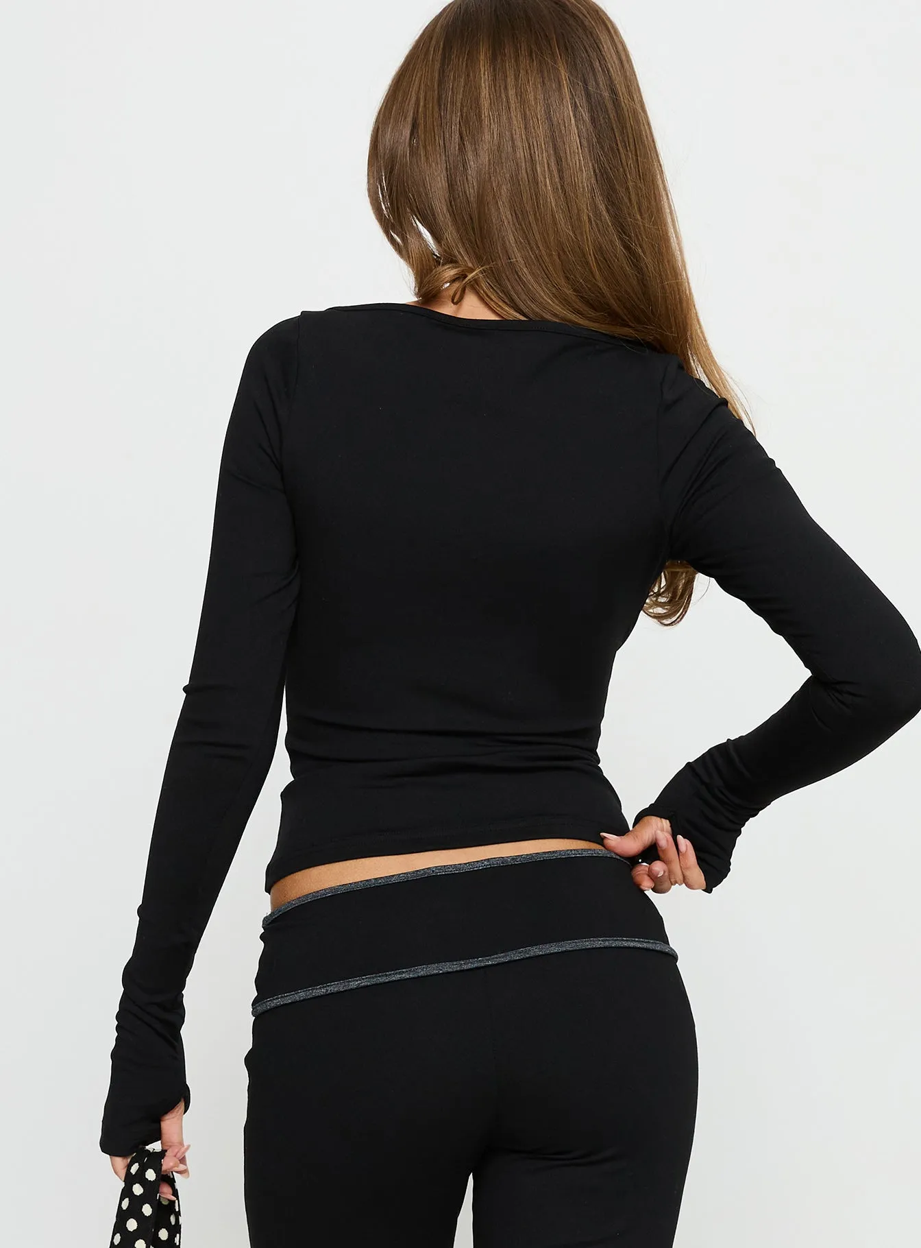 Kobee Jersey Long Sleeve Layering Top Black sold by Princess Polly product image thumbnail 5