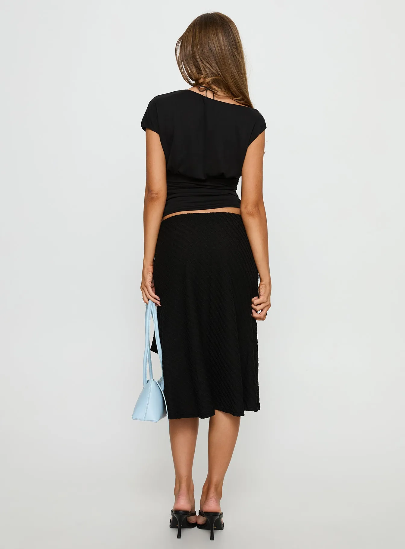 Esmeray Midi Knit Skirt Sheer Black sold by Princess Polly product image thumbnail 5