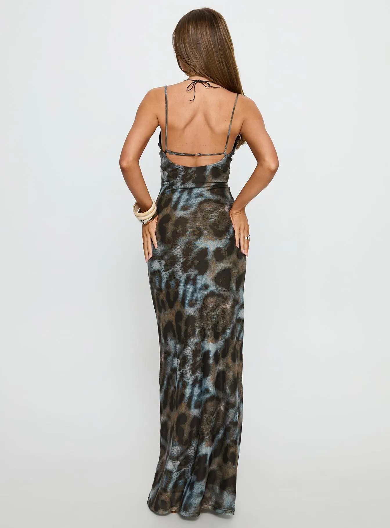 Saphrona V-neck Maxi Dress Leopard sold by Princess Polly product image thumbnail 4