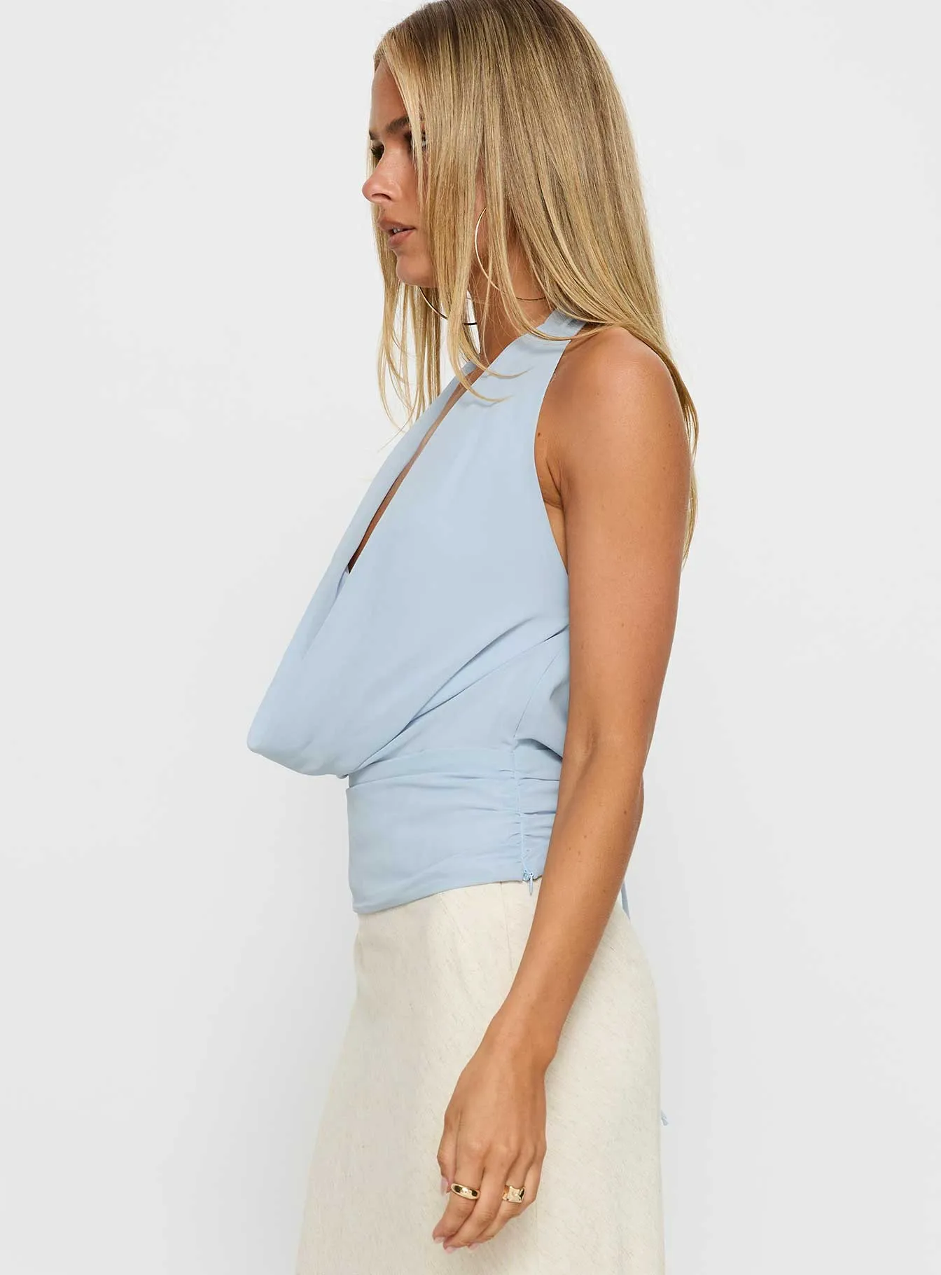 Treat You Better Plunge Hardware Detail Top Blue sold by Princess Polly product image thumbnail 4