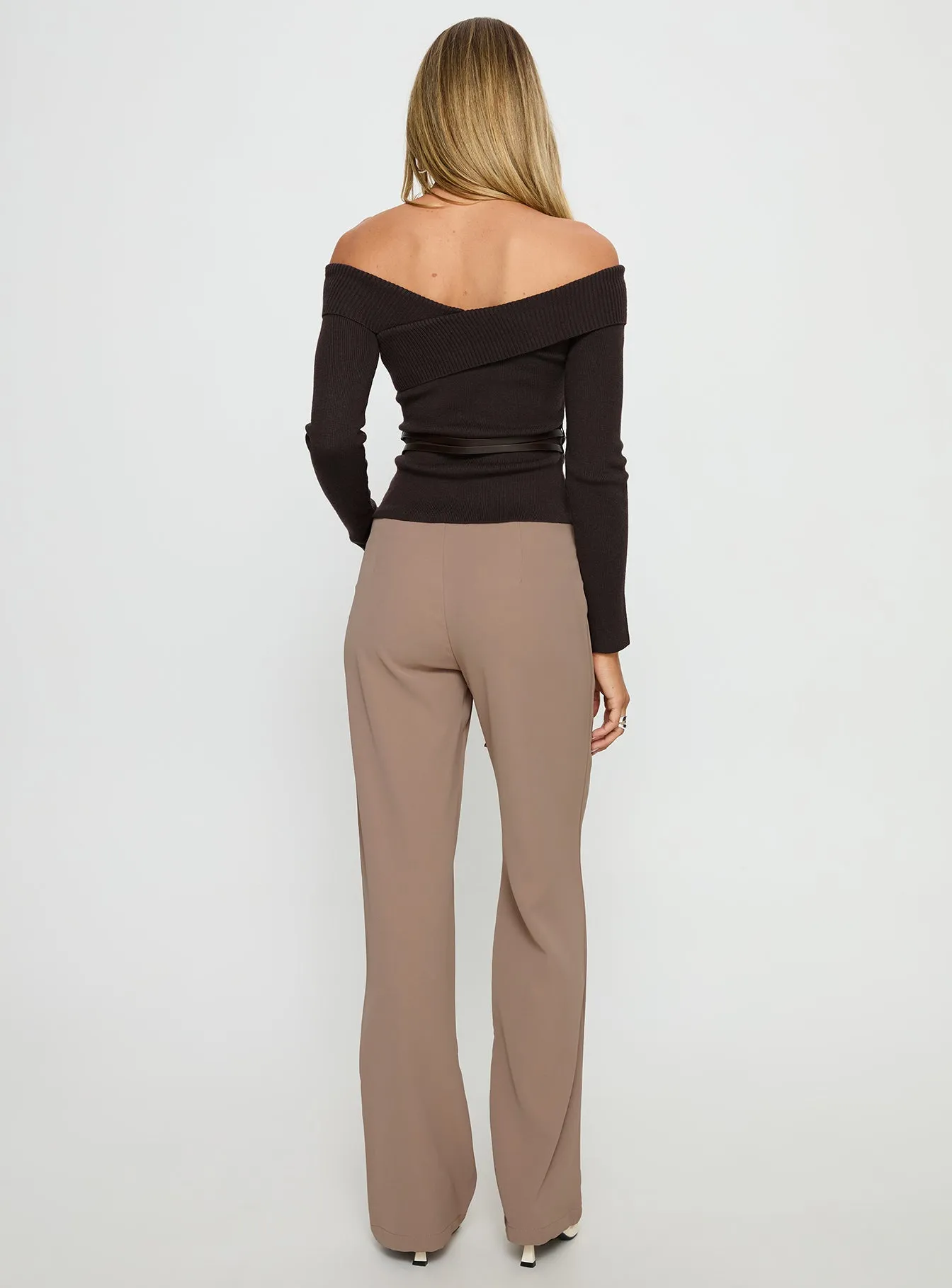 Narratives Wrap Tie Trouser Pant Taupe sold by Princess Polly product image thumbnail 5