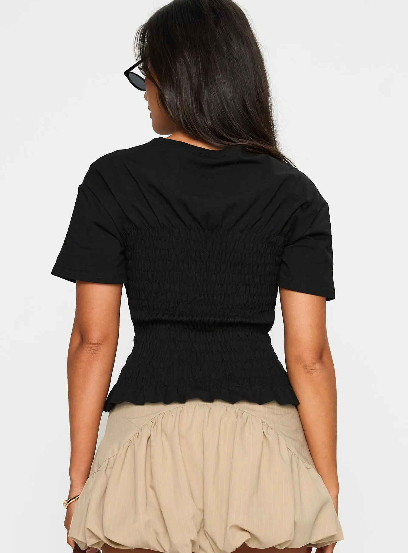 Maybe Tomorrow Ruched Top Black sold by Princess Polly product image thumbnail 5