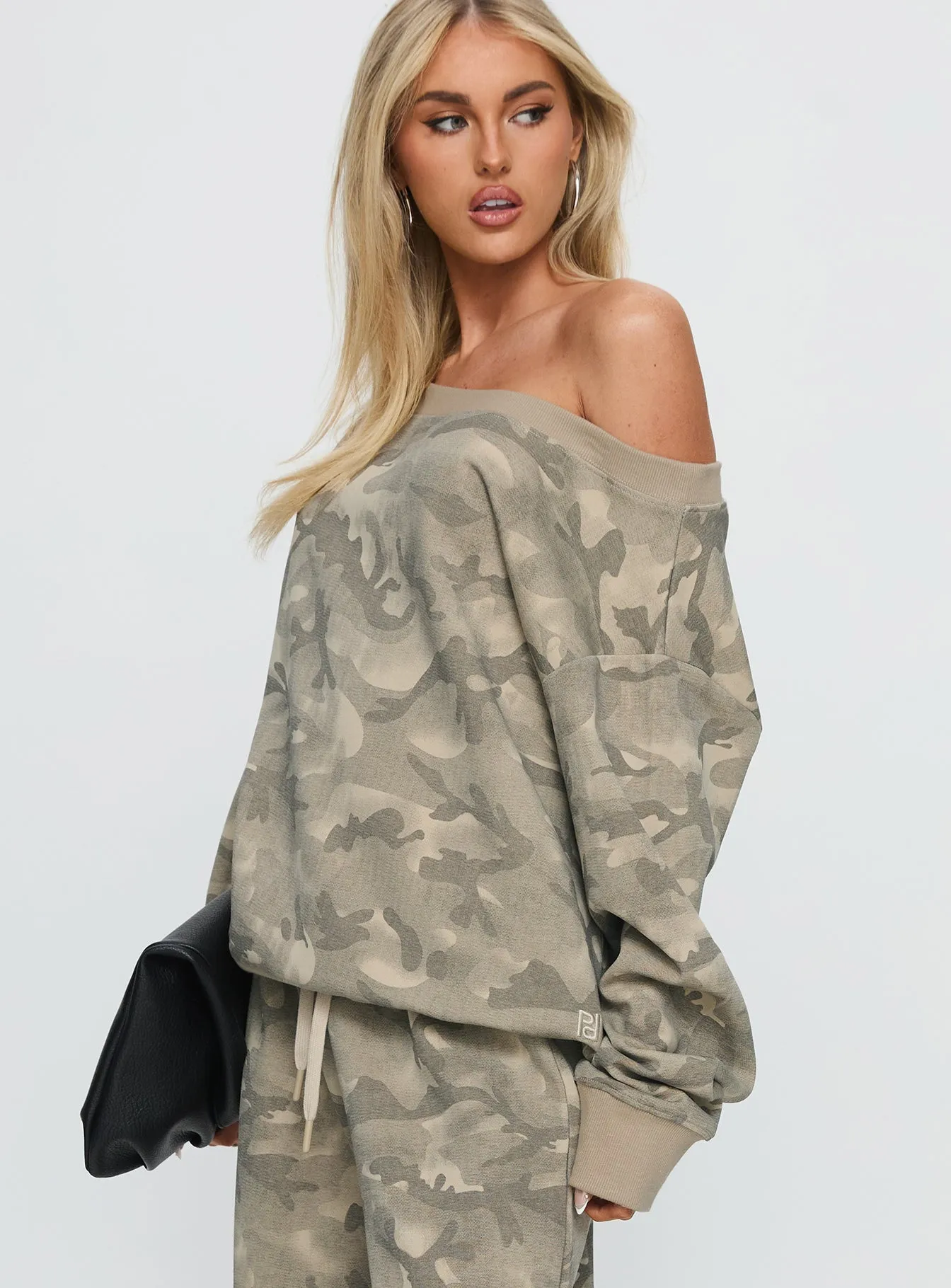 Wellness Off The Shoulder Jumper Washed Camo sold by Princess Polly product image thumbnail 4