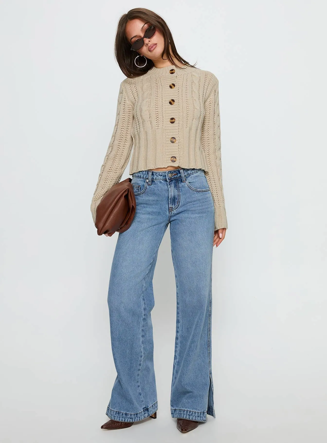Donielle Cable Knit Cardigan Beige sold by Princess Polly product image thumbnail 3