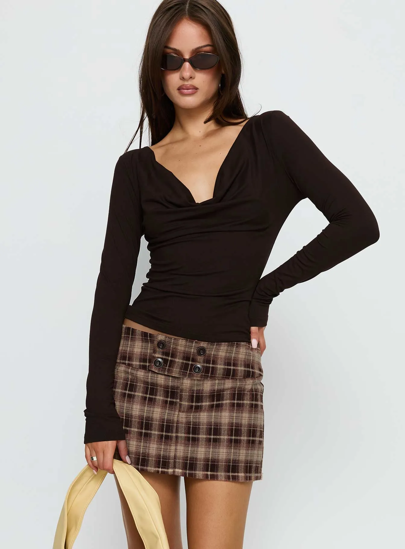 Strikes Again Skort Brown Check sold by Princess Polly product image thumbnail 2