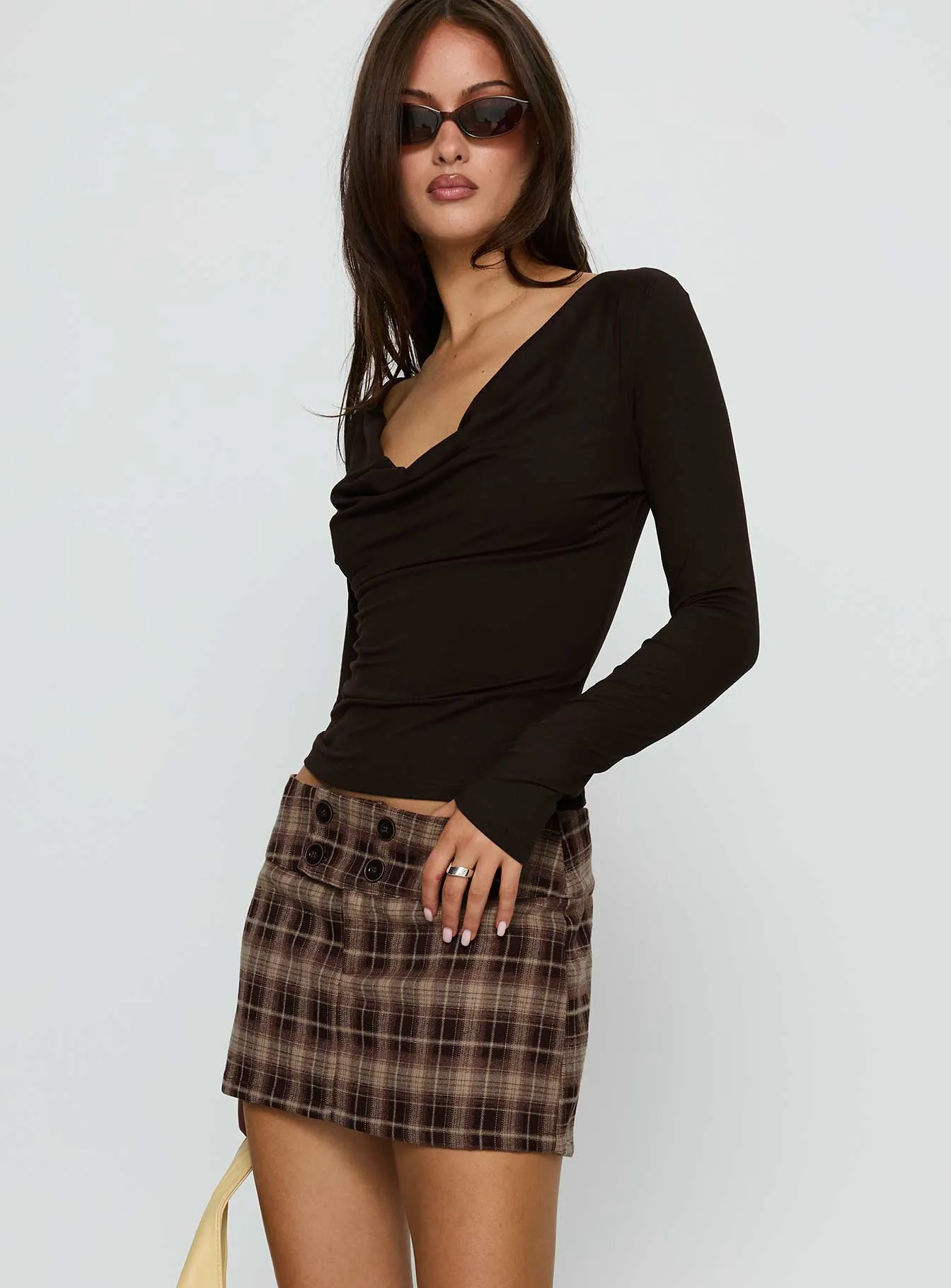 Strikes Again Skort Brown Check sold by Princess Polly product image thumbnail 4