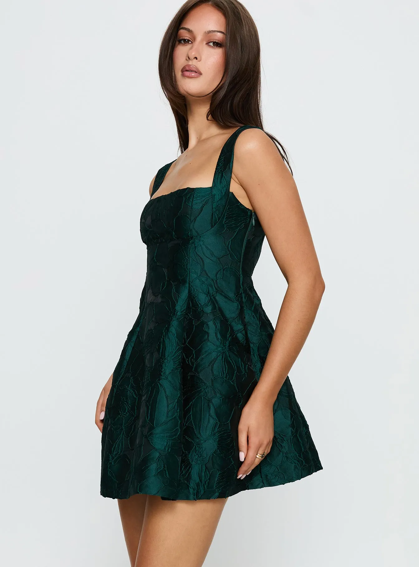 Eloquent Mini Dress Forest Green sold by Princess Polly product image thumbnail 3