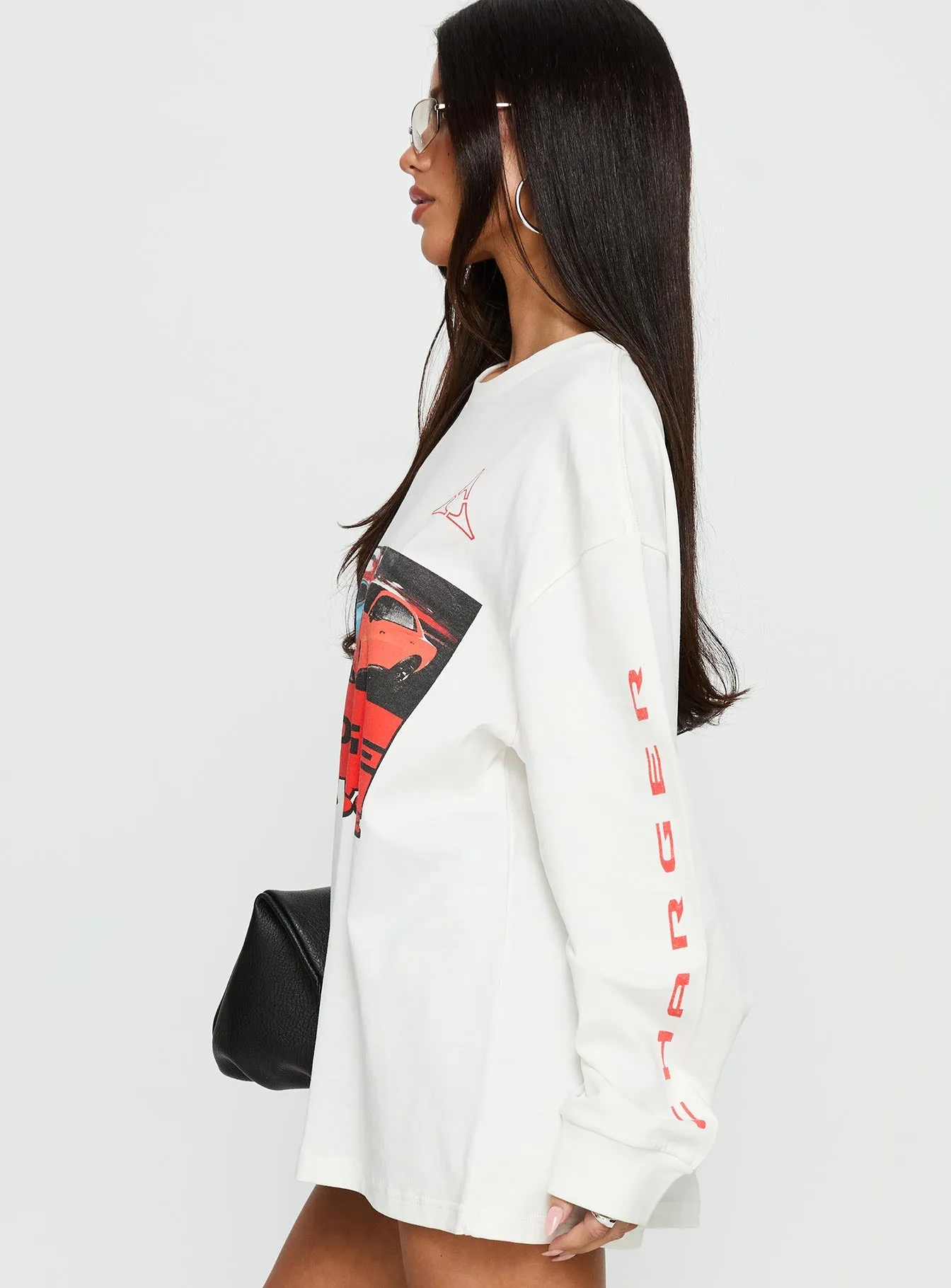 Dodge Electric Muscle Long Sleeve Graphic Top White sold by Princess Polly product image thumbnail 4