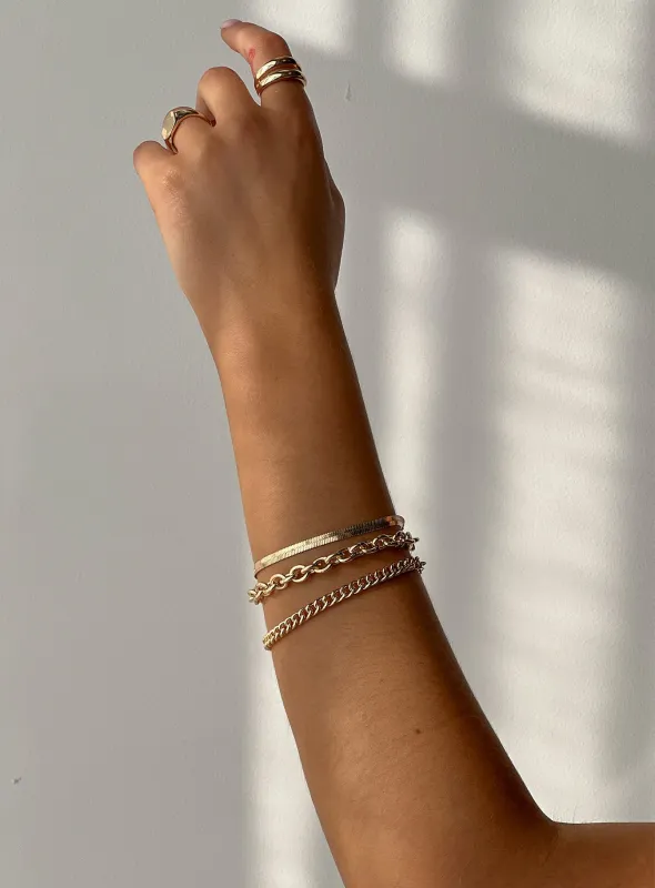 Count My Blessings Bracelet Pack Gold sold by Princess Polly