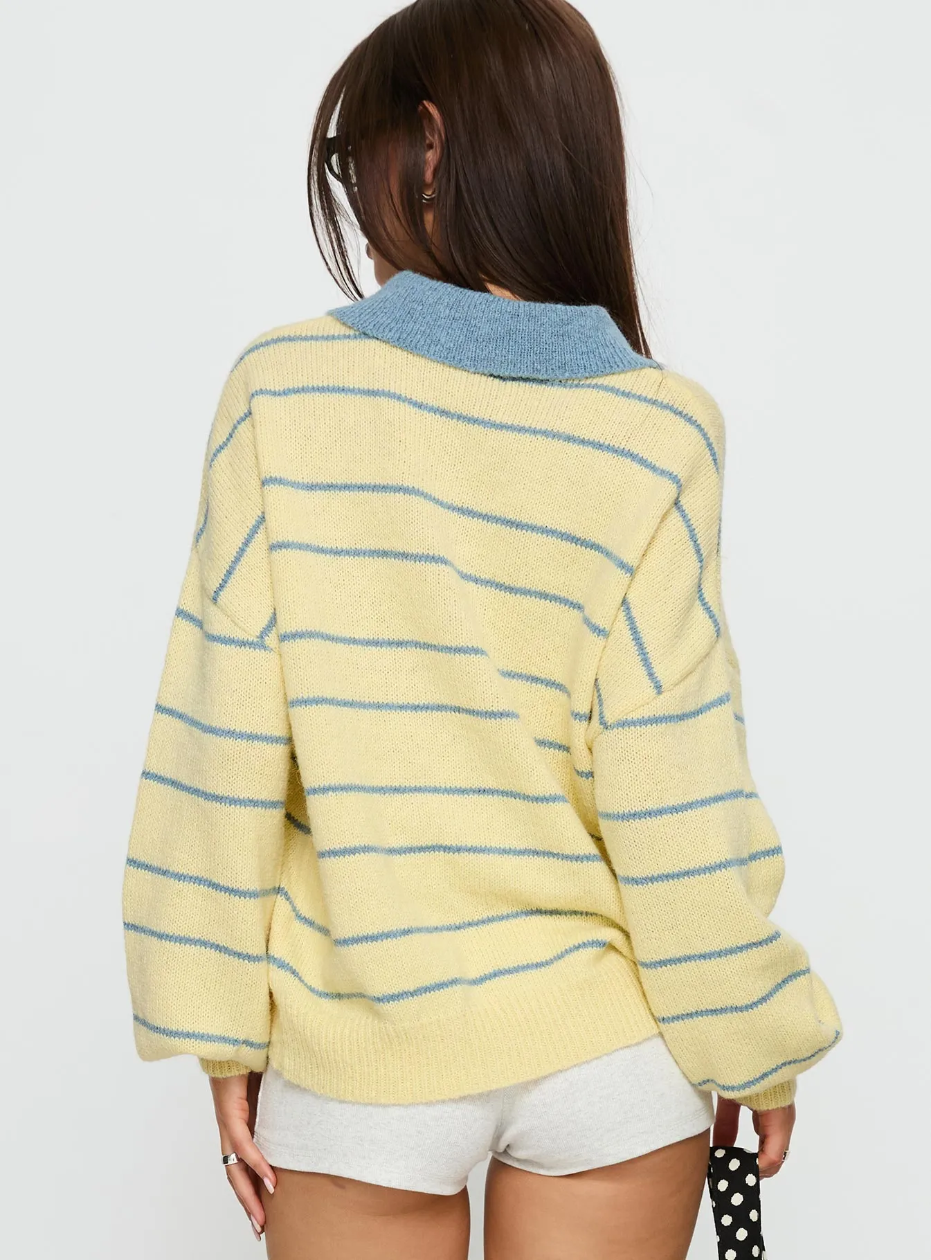 Minda Collared Knit Sweater Yellow Stripe sold by Princess Polly product image thumbnail 5