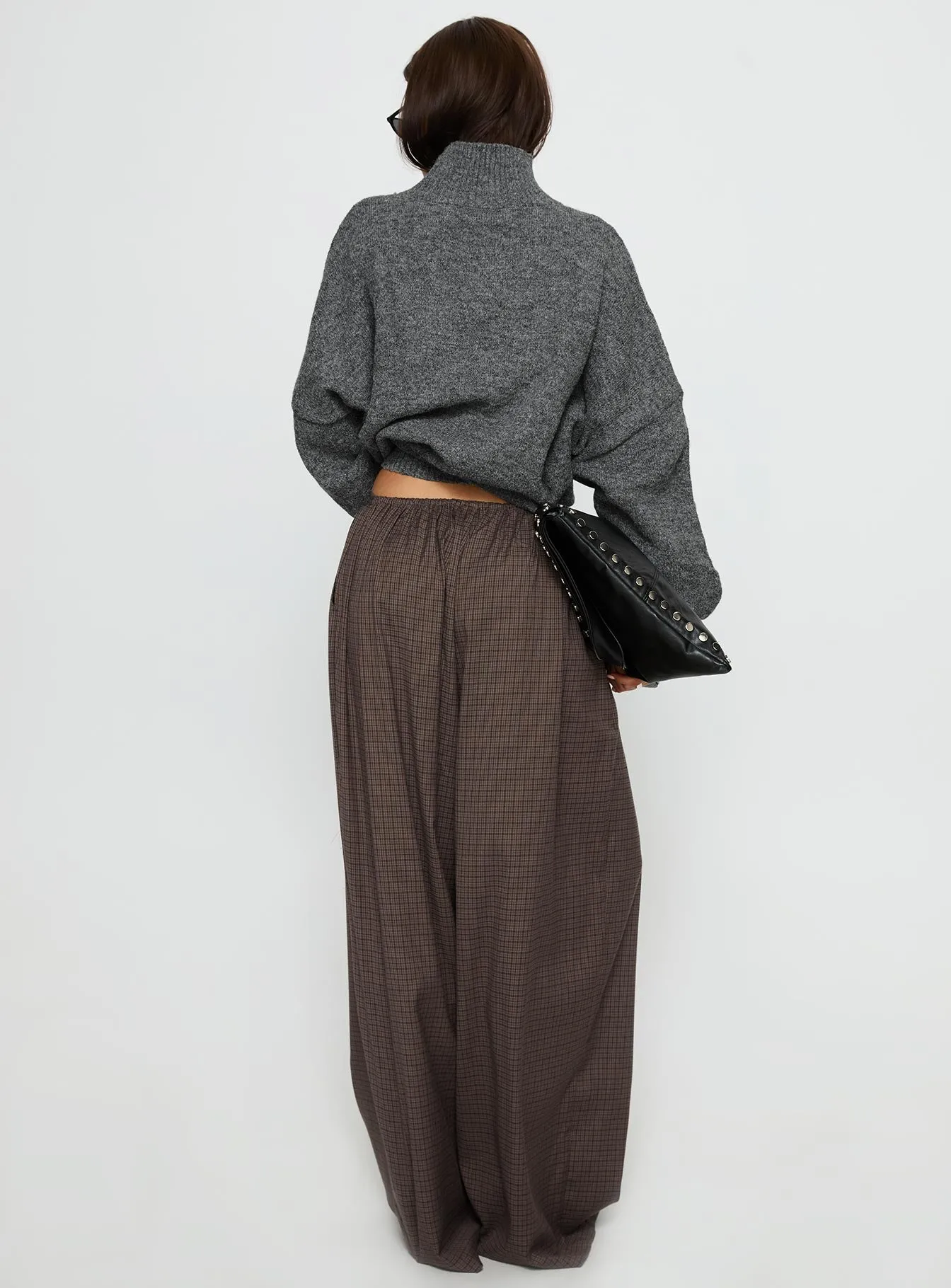 Bungala Oversized Relaxed Pant Brown Check sold by Princess Polly product image thumbnail 4