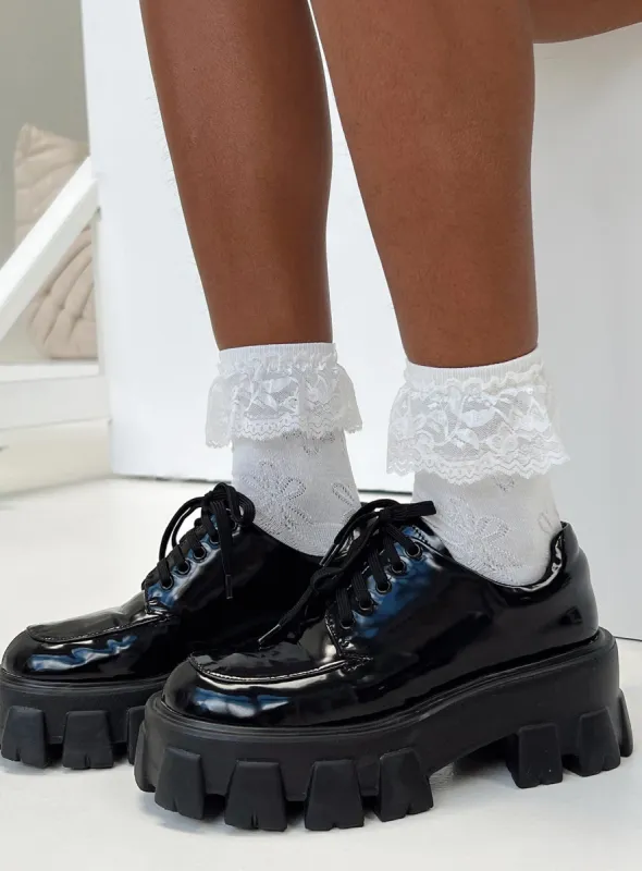 Kirk Socks White Floral sold by Princess Polly