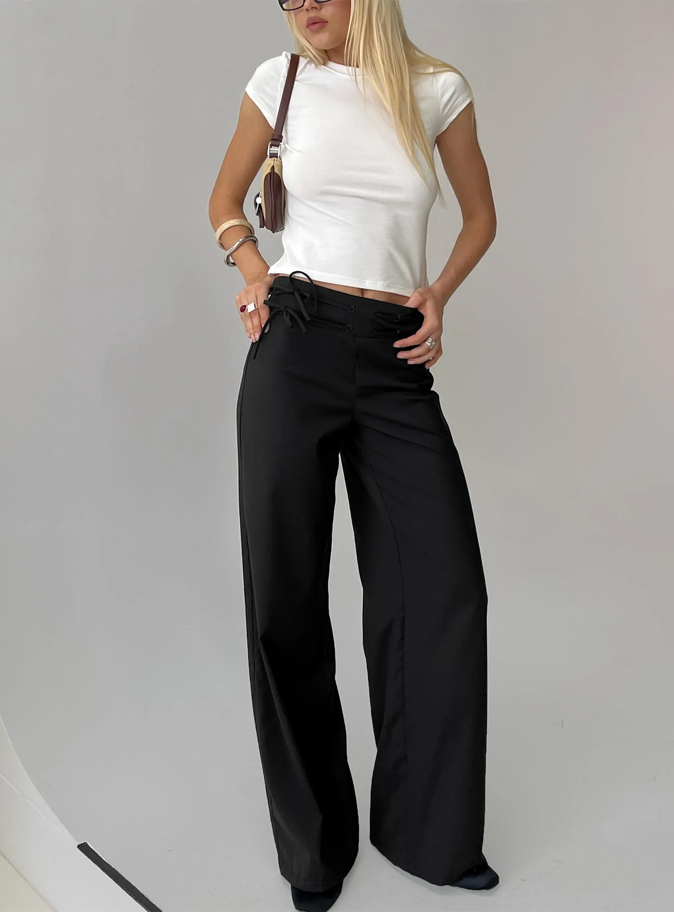 Just Have Fun Wide Leg Pant Black sold by Princess Polly