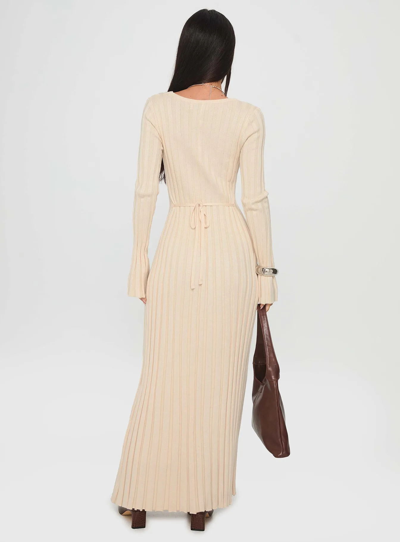 Gratuita Long Sleeve Rib Maxi Dress Cream sold by Princess Polly product image thumbnail 5