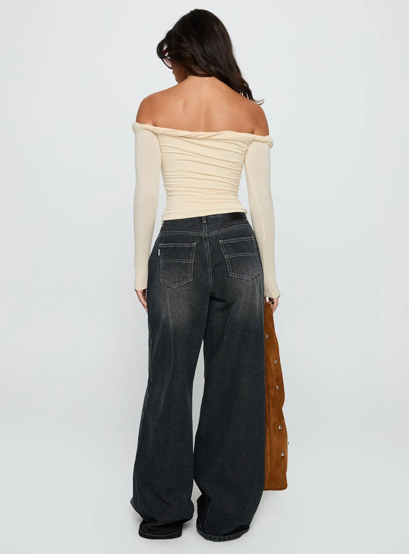 Naylor Mid Rise Wide Leg Jeans Grey Wash sold by Princess Polly product image thumbnail 5