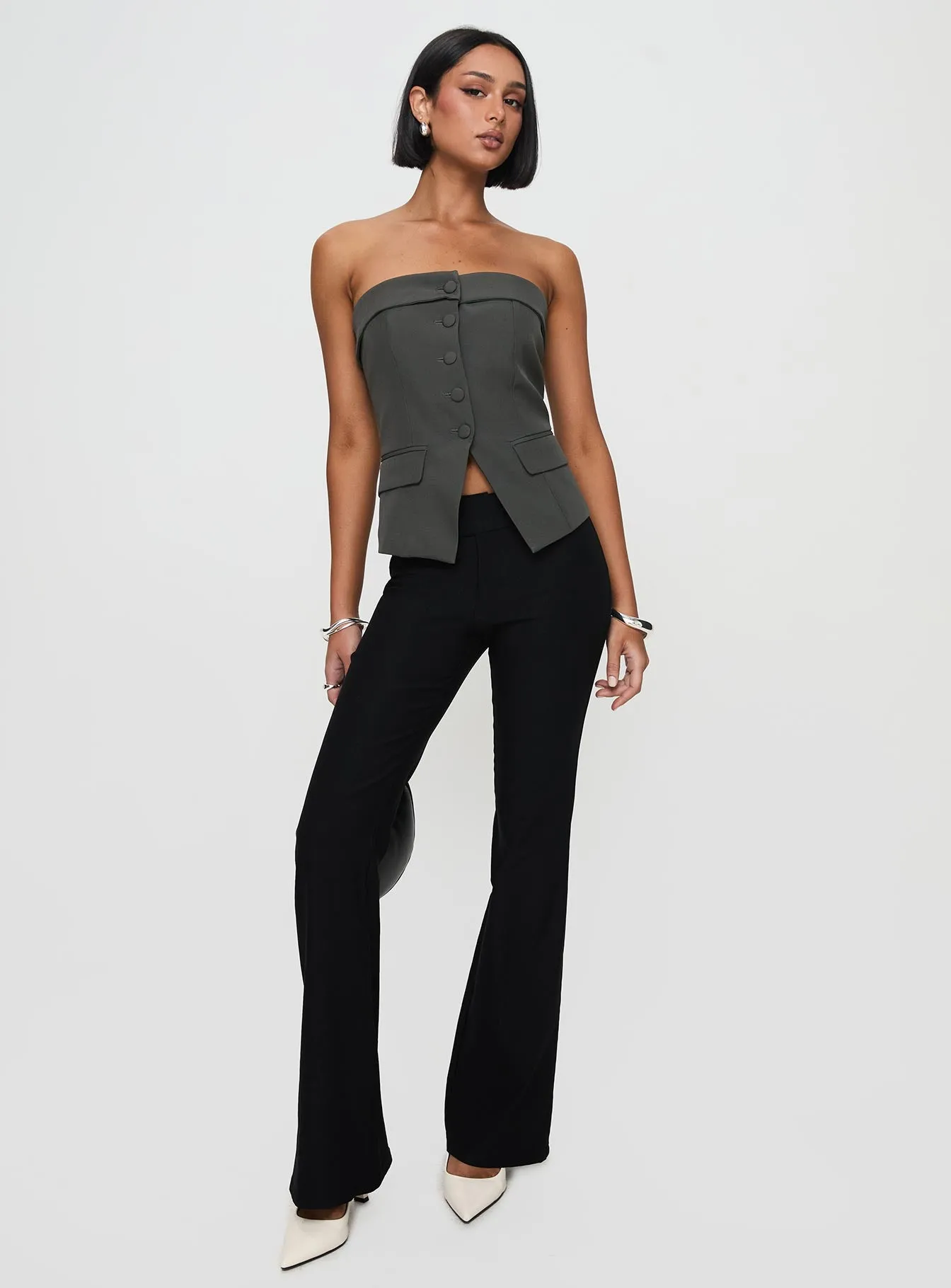 Change It Up Strapless Top Grey sold by Princess Polly product image thumbnail 3