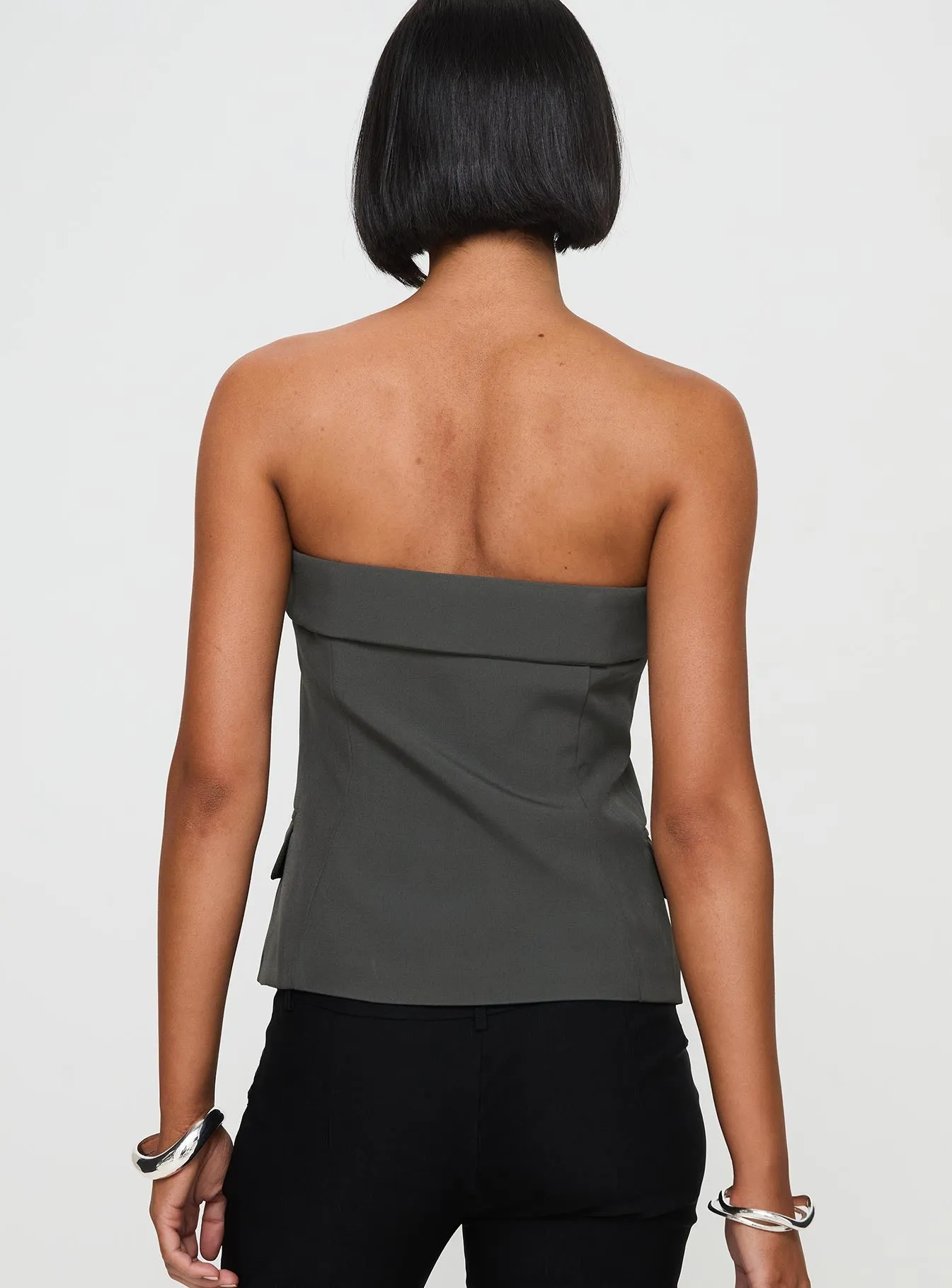 Change It Up Strapless Top Grey sold by Princess Polly product image thumbnail 5