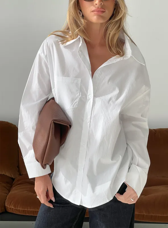 Kodhi Oversized Long Sleeve Top White sold by Princess Polly