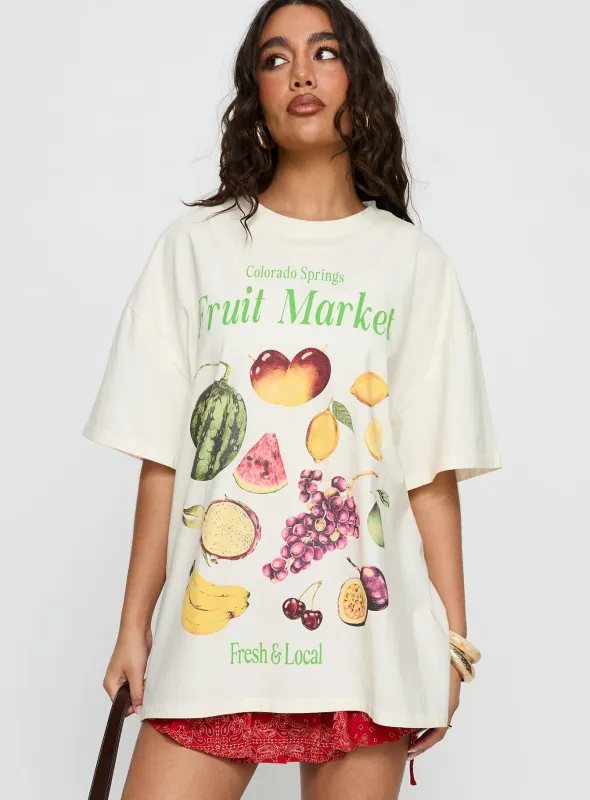 Colorado Springs Market Oversized Graphic Tee Cream sold by Princess Polly