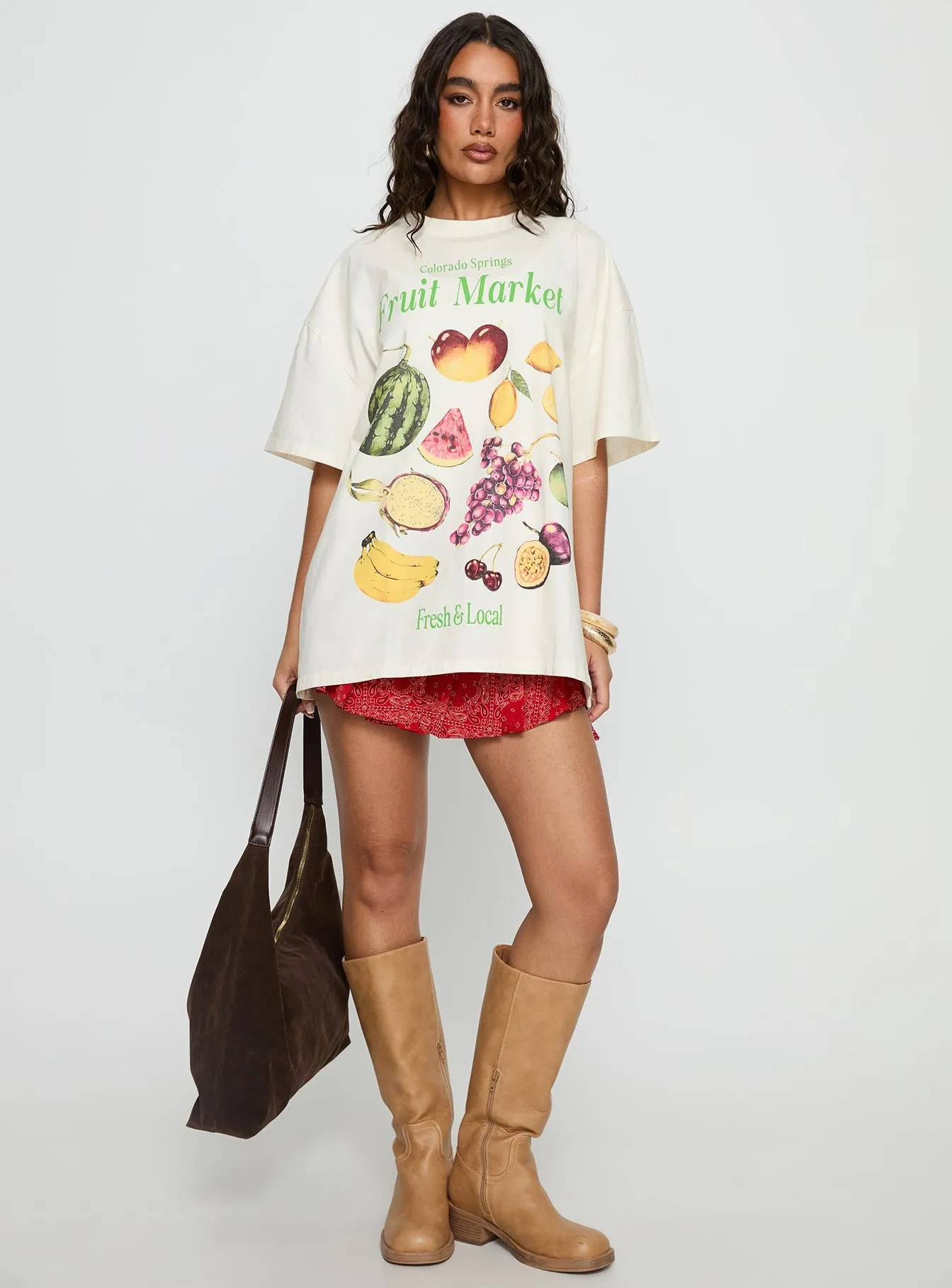 Colorado Springs Market Oversized Graphic Tee Cream sold by Princess Polly product image thumbnail 2