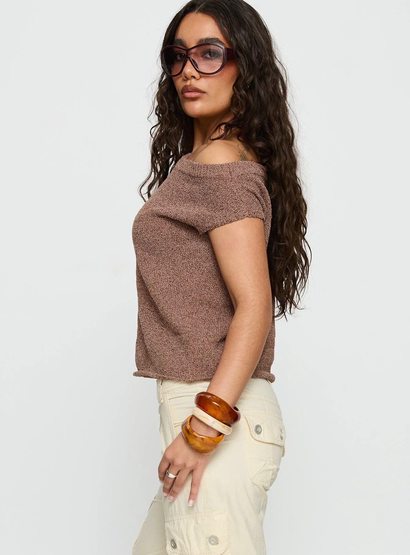 Ashfield Off Shoulder Top Brown sold by Princess Polly product image thumbnail 4