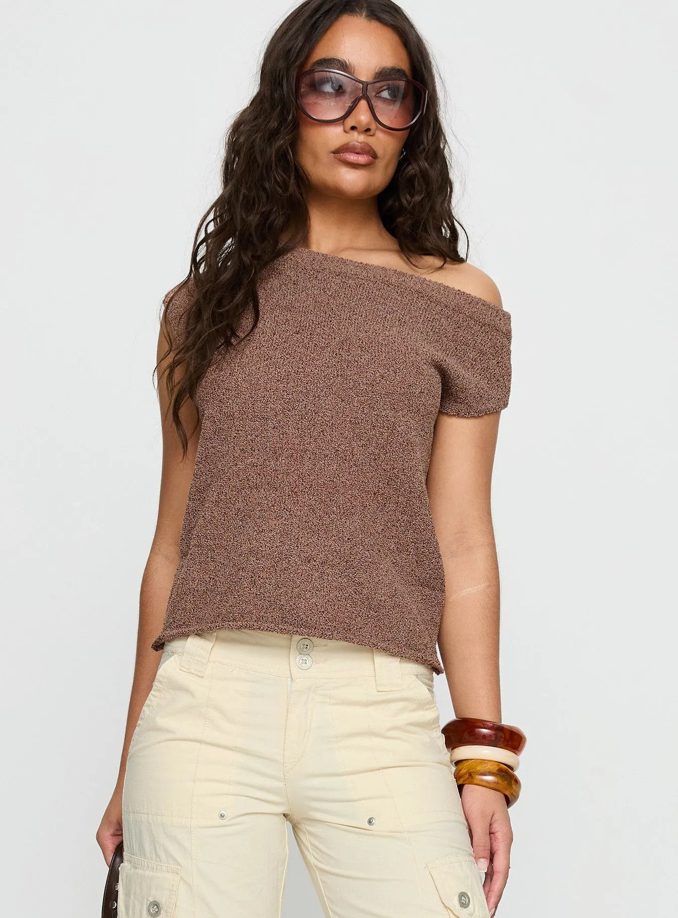 Ashfield Off Shoulder Top Brown sold by Princess Polly product image thumbnail 2