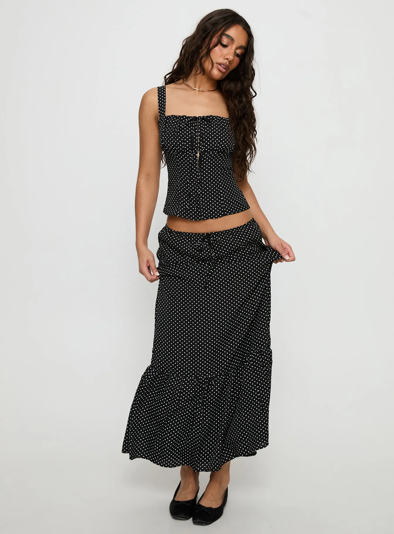 Modern Girl Maxi Skirt Black / Polka Dot sold by Princess Polly product image thumbnail 2